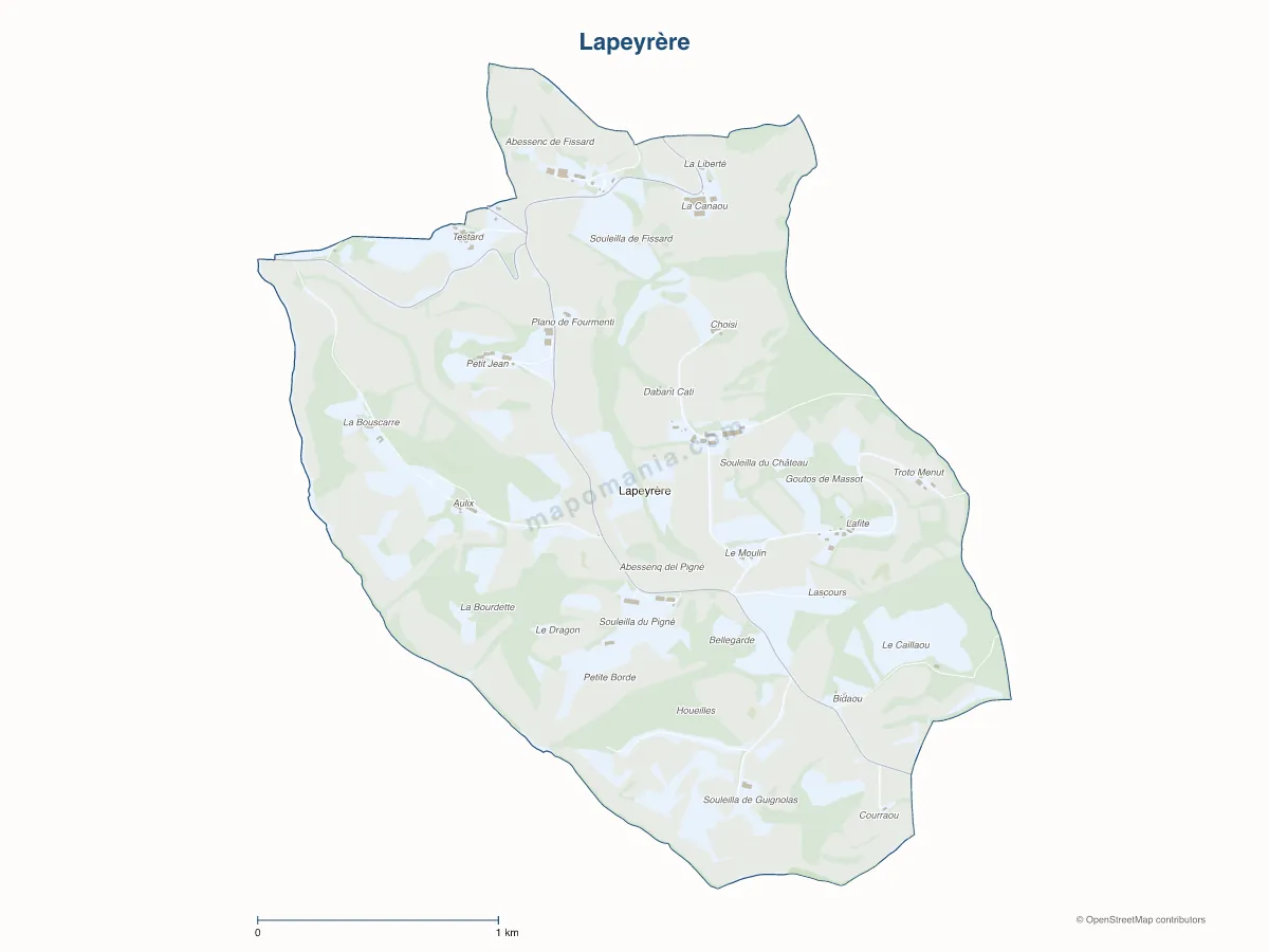 Carte de Lapeyrère à personnaliser