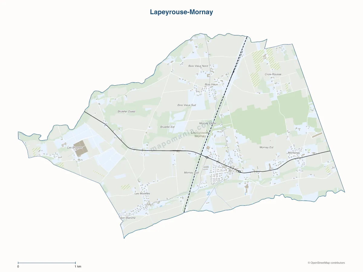 Carte de Lapeyrouse-Mornay à personnaliser