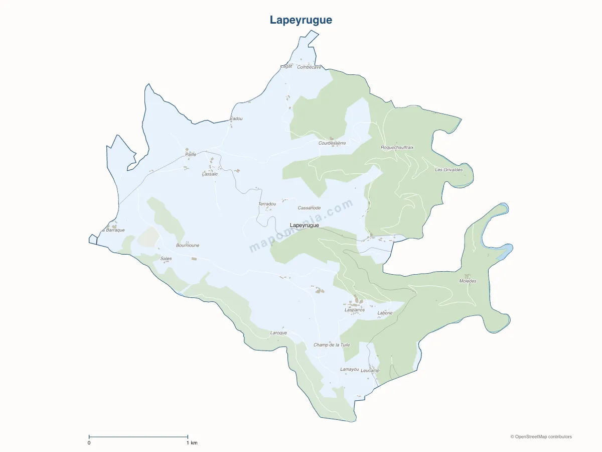Carte de Lapeyrugue à personnaliser