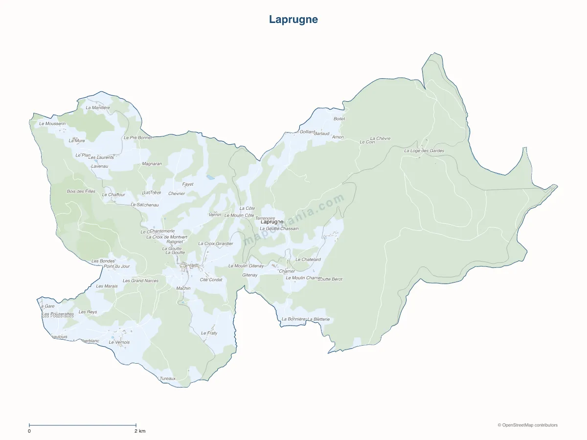 Carte de Laprugne à personnaliser