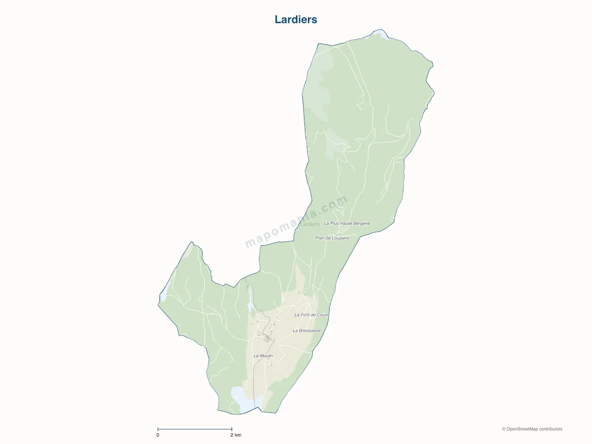 Carte de Lardiers à personnaliser