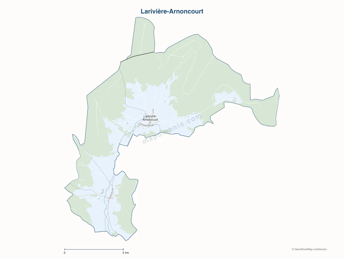 Carte de Larivière-Arnoncourt à personnaliser