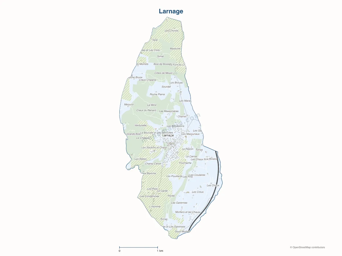 Carte de Larnage à personnaliser