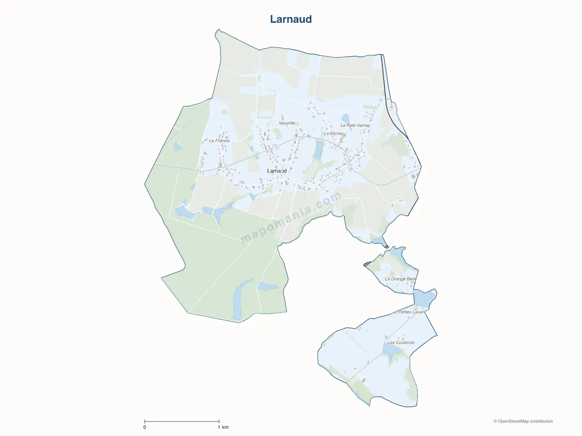 Carte de Larnaud à personnaliser
