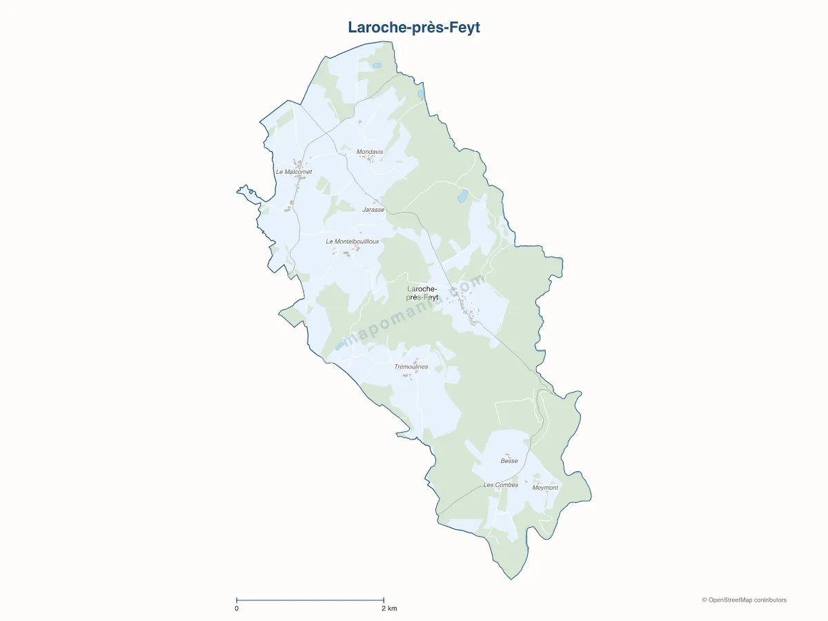 Carte de Laroche-près-Feyt à personnaliser