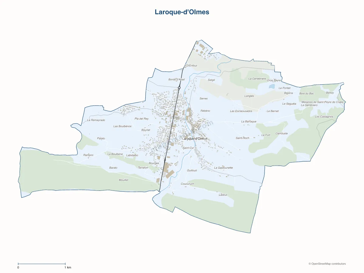 Carte de Laroque-d'Olmes à personnaliser