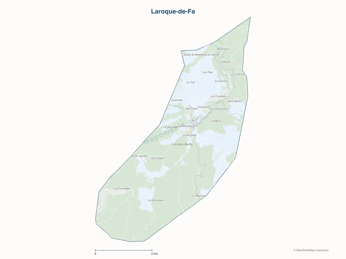 Carte de Laroque-de-Fa à personnaliser