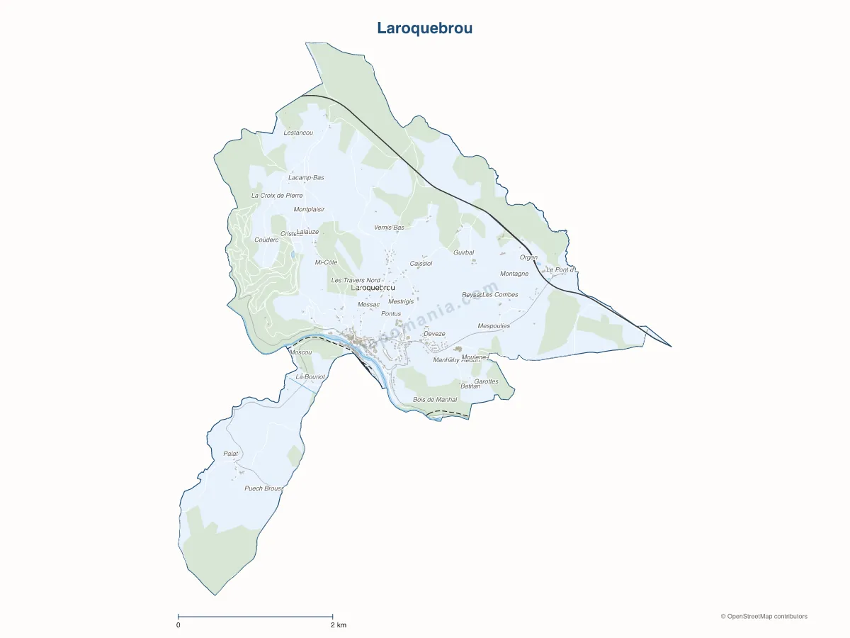 Carte de Laroquebrou à personnaliser