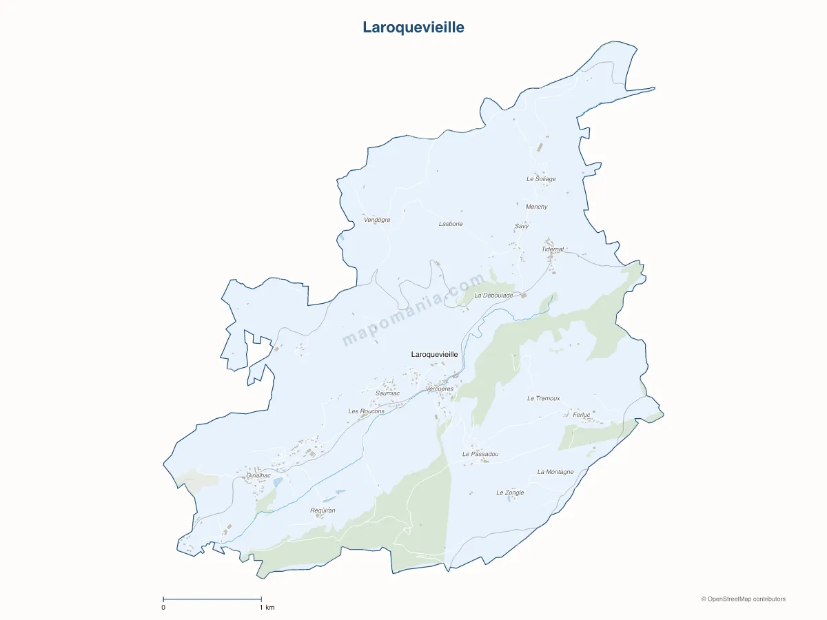 Carte de Laroquevieille à personnaliser