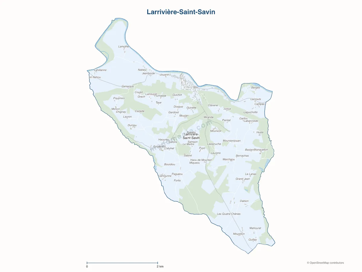 Carte de Larrivière-Saint-Savin à personnaliser