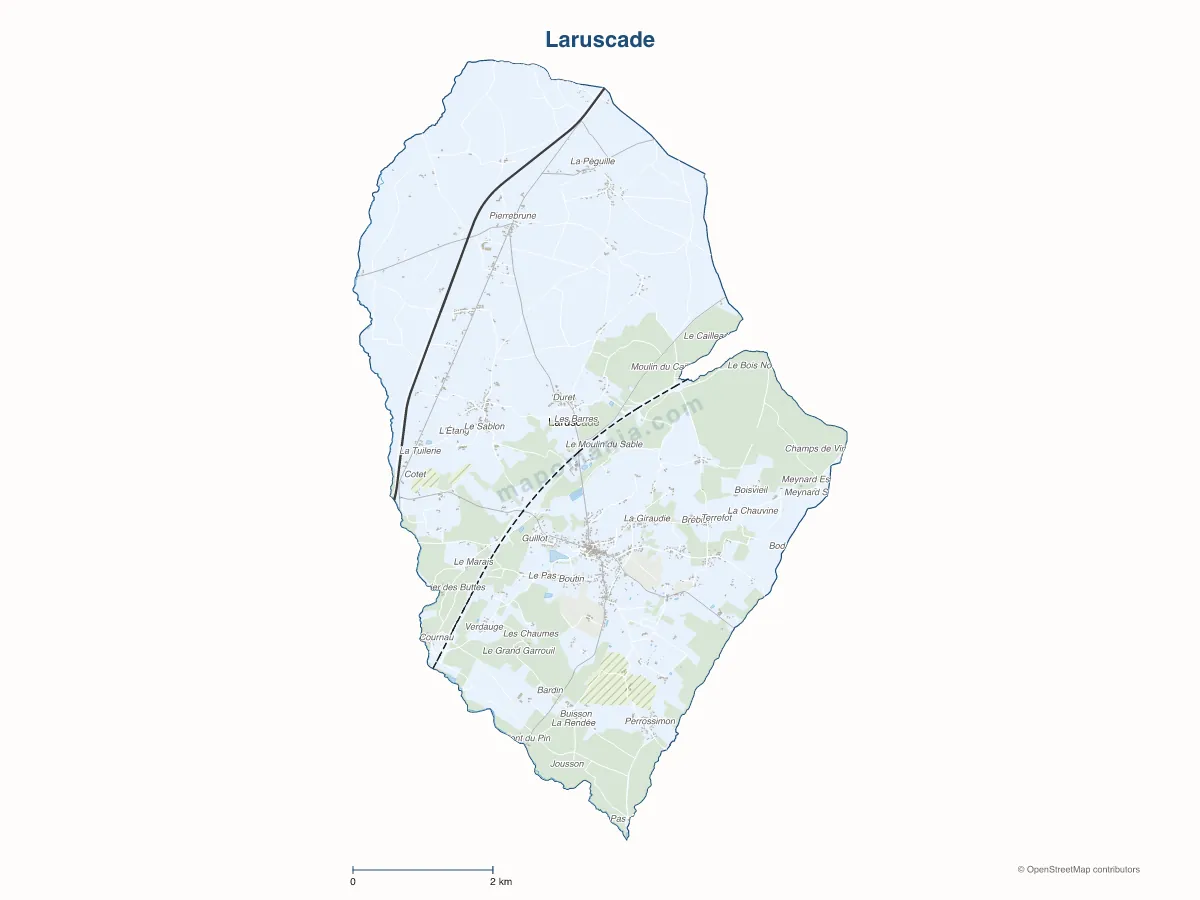 Carte de Laruscade à personnaliser