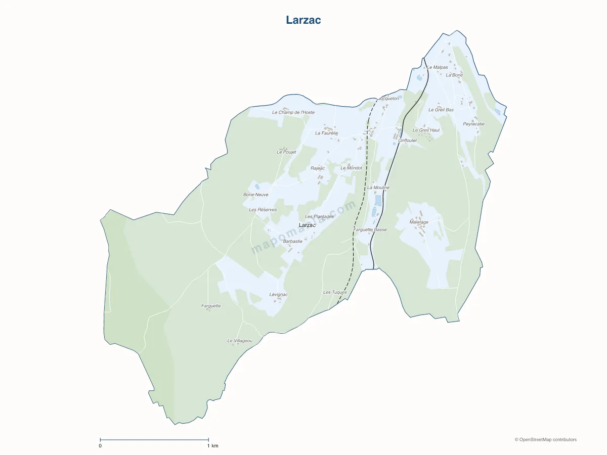 Carte de Larzac à personnaliser