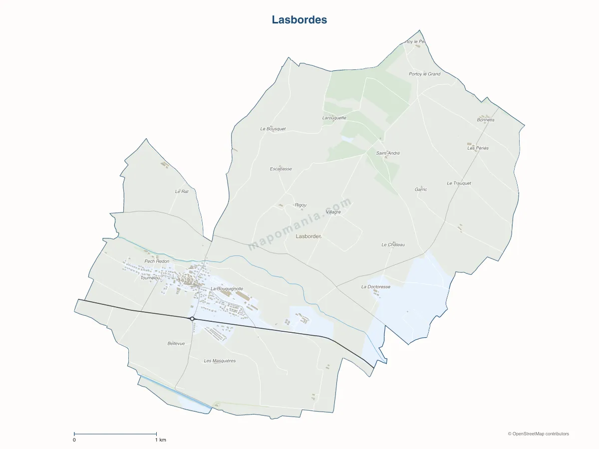 Carte de Lasbordes à personnaliser