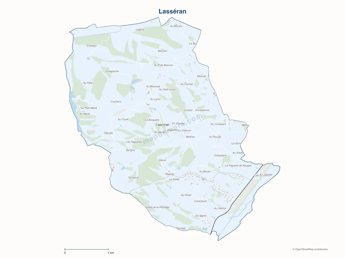 Carte de Lasséran à personnaliser
