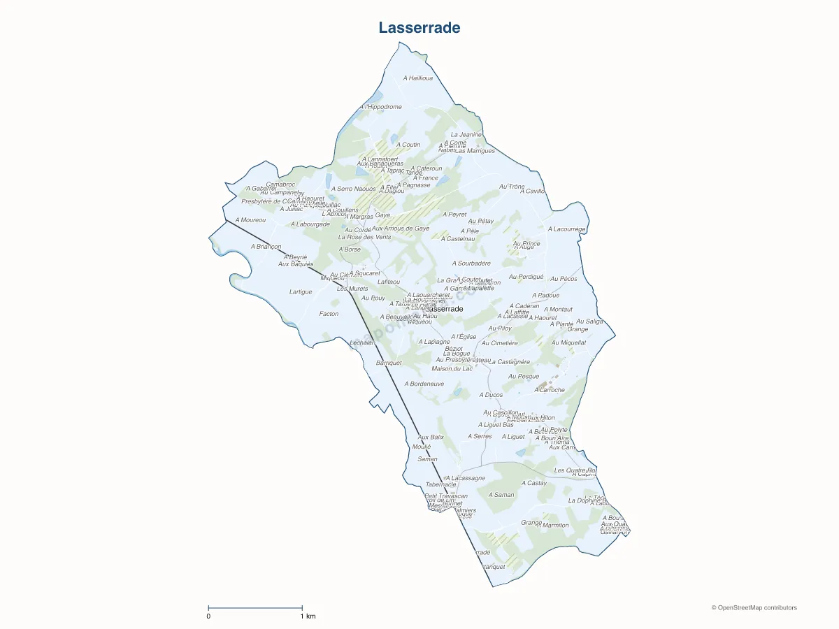 Carte de Lasserrade à personnaliser
