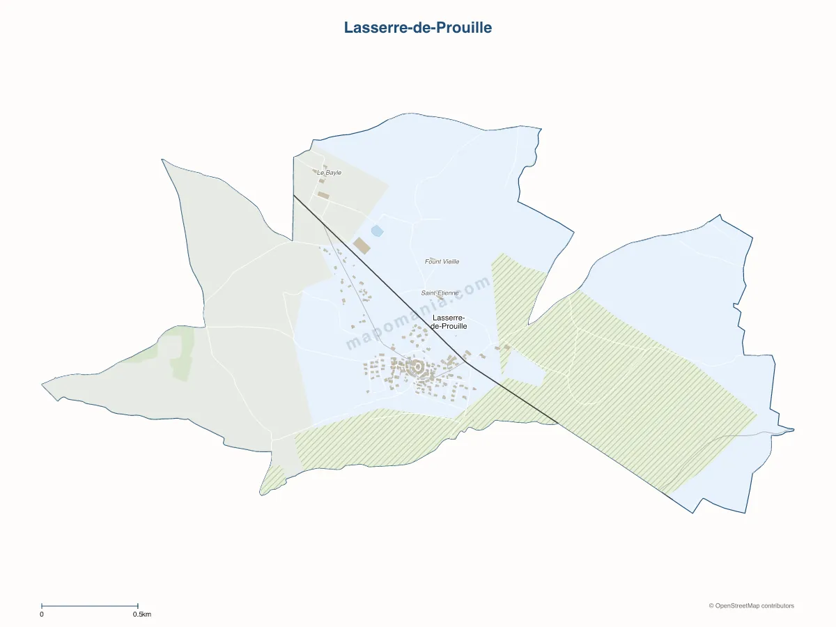 Carte de Lasserre-de-Prouille à personnaliser