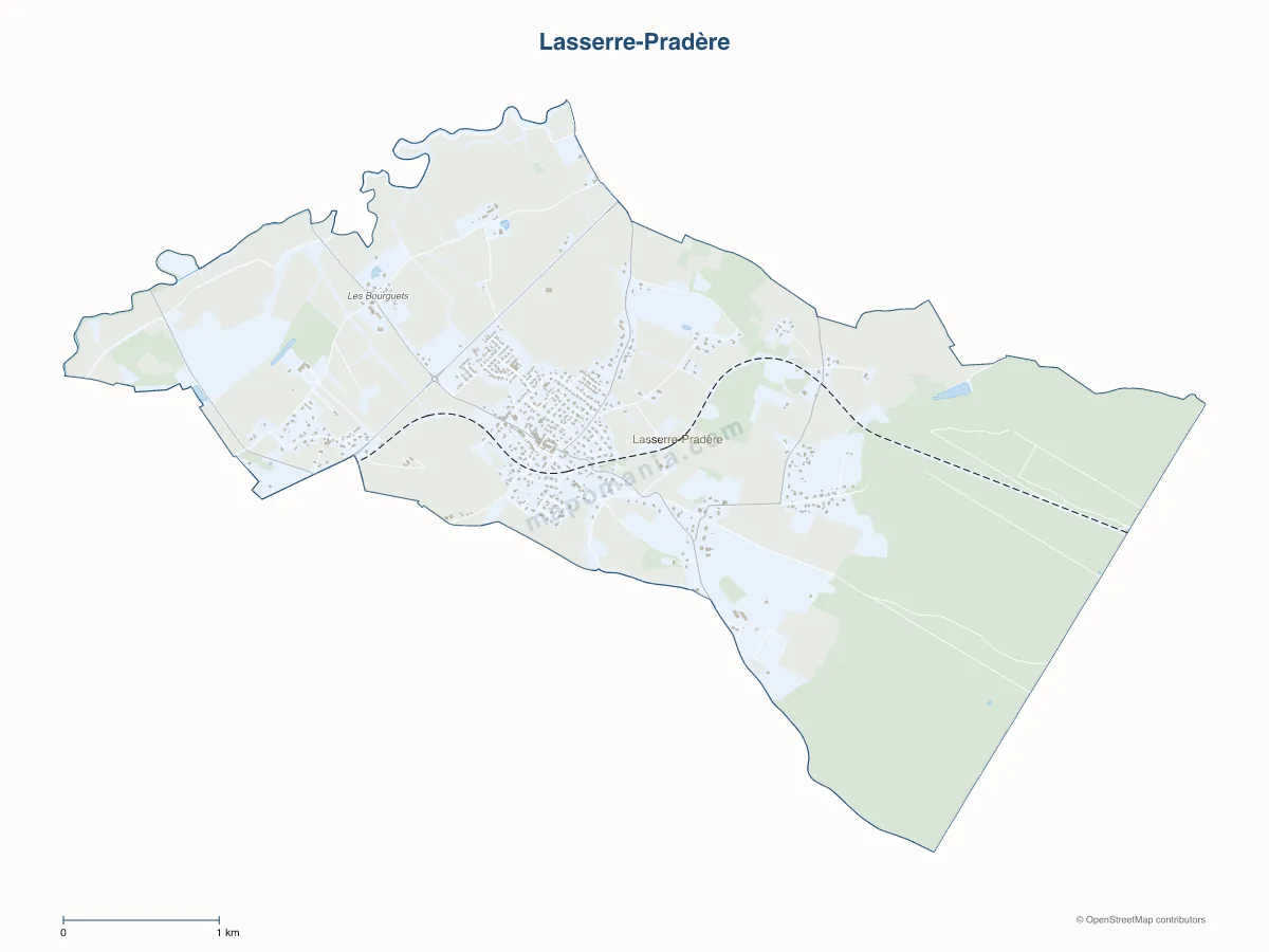 Carte de Lasserre-Pradère à personnaliser