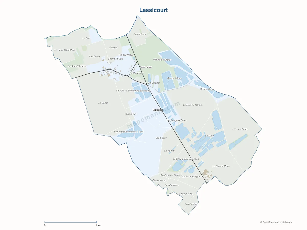 Carte de Lassicourt à personnaliser