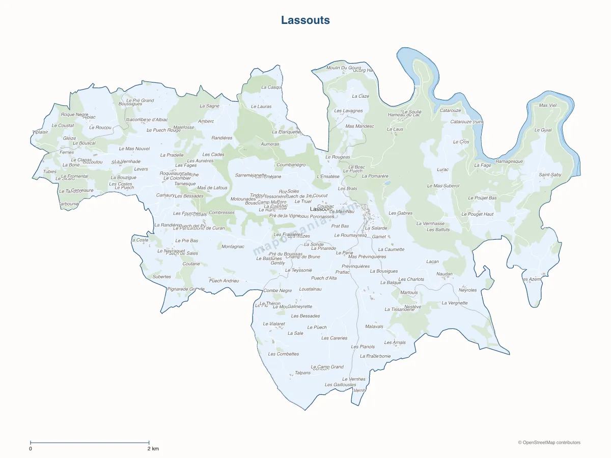 Carte de Lassouts à personnaliser