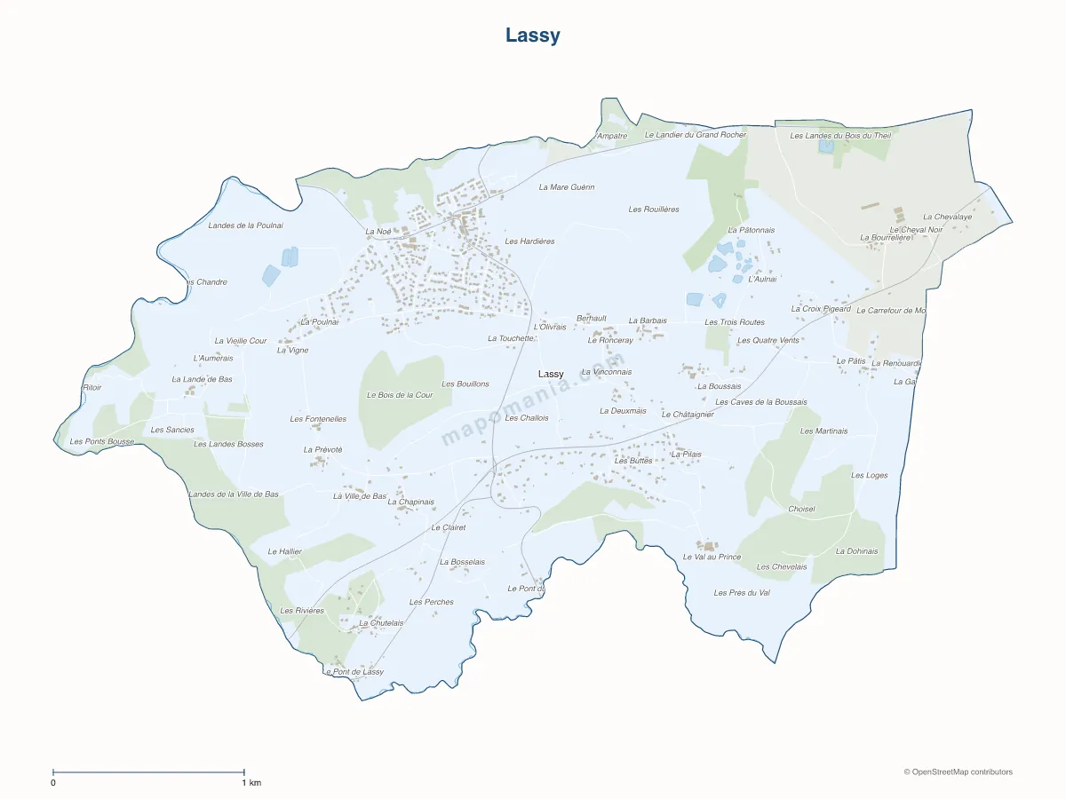 Carte de Lassy à personnaliser