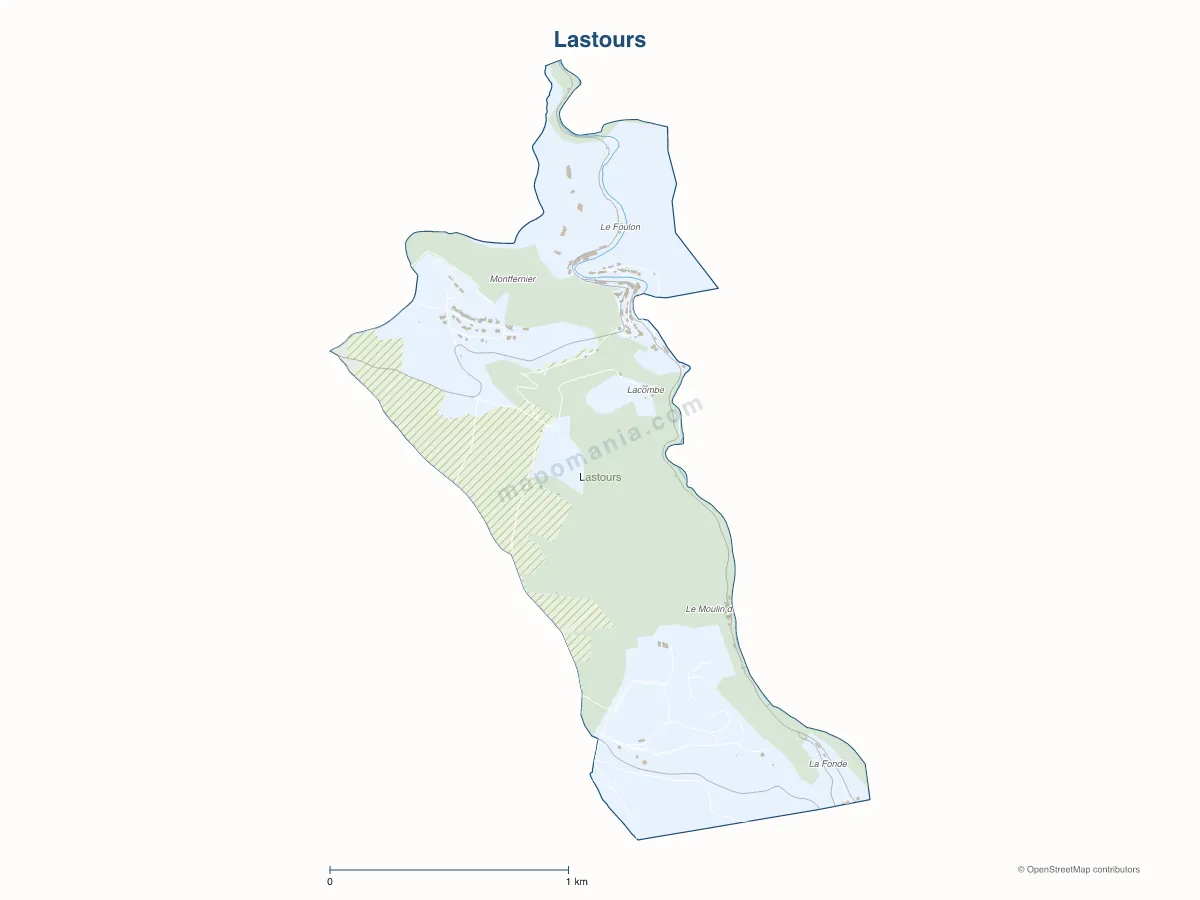 Carte de Lastours à personnaliser