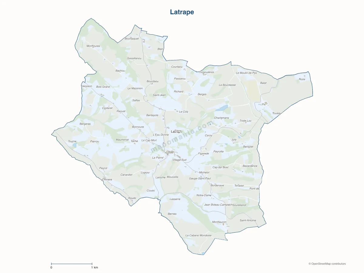 Carte de Latrape à personnaliser