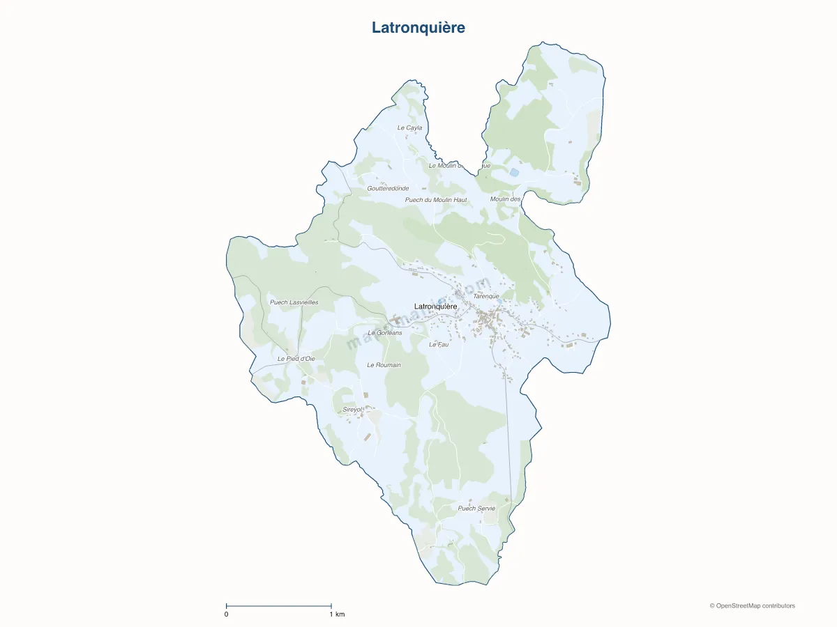 Carte de Latronquière à personnaliser