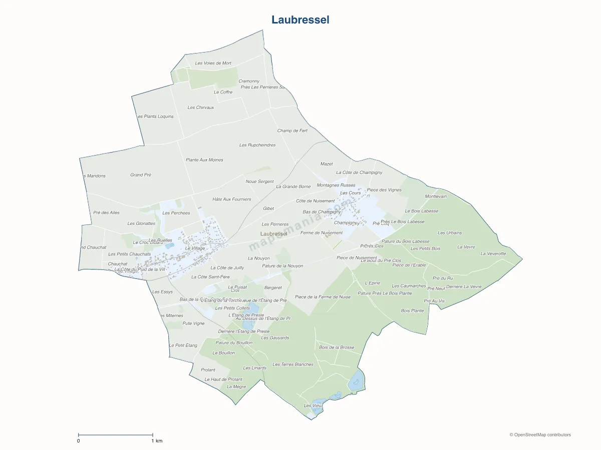 Carte de Laubressel à personnaliser