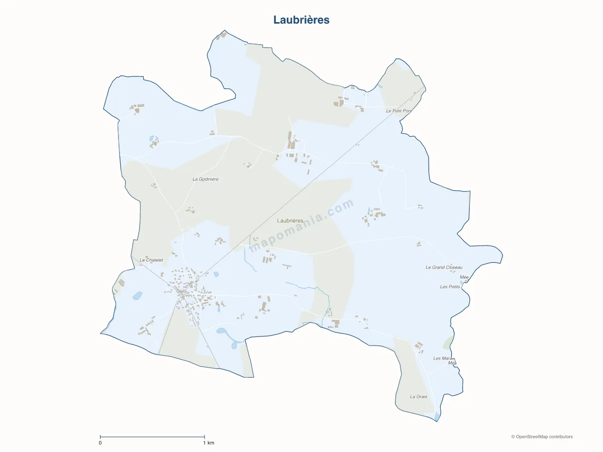 Carte de Laubrières à personnaliser