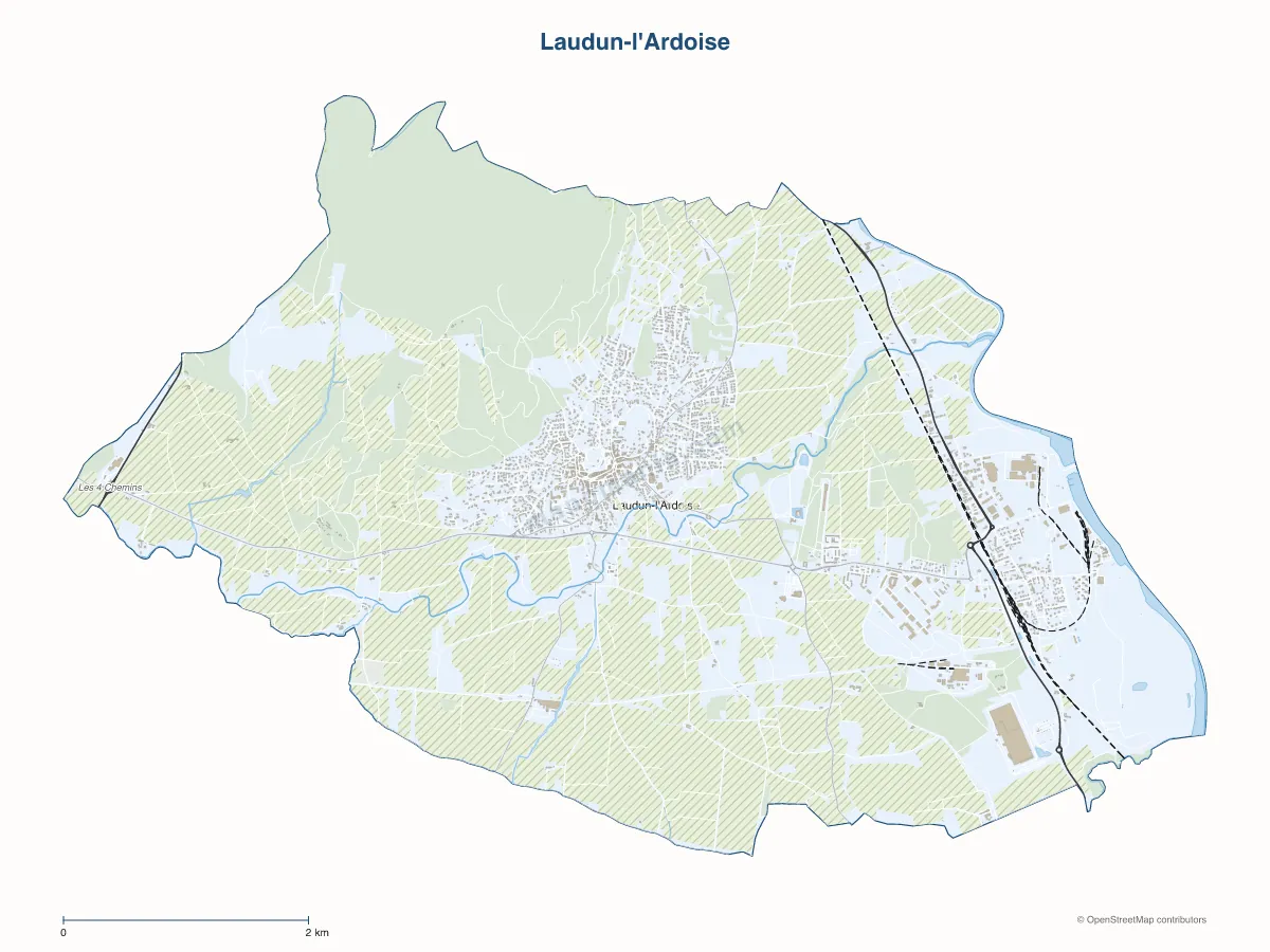 Carte de Laudun-l'Ardoise à personnaliser