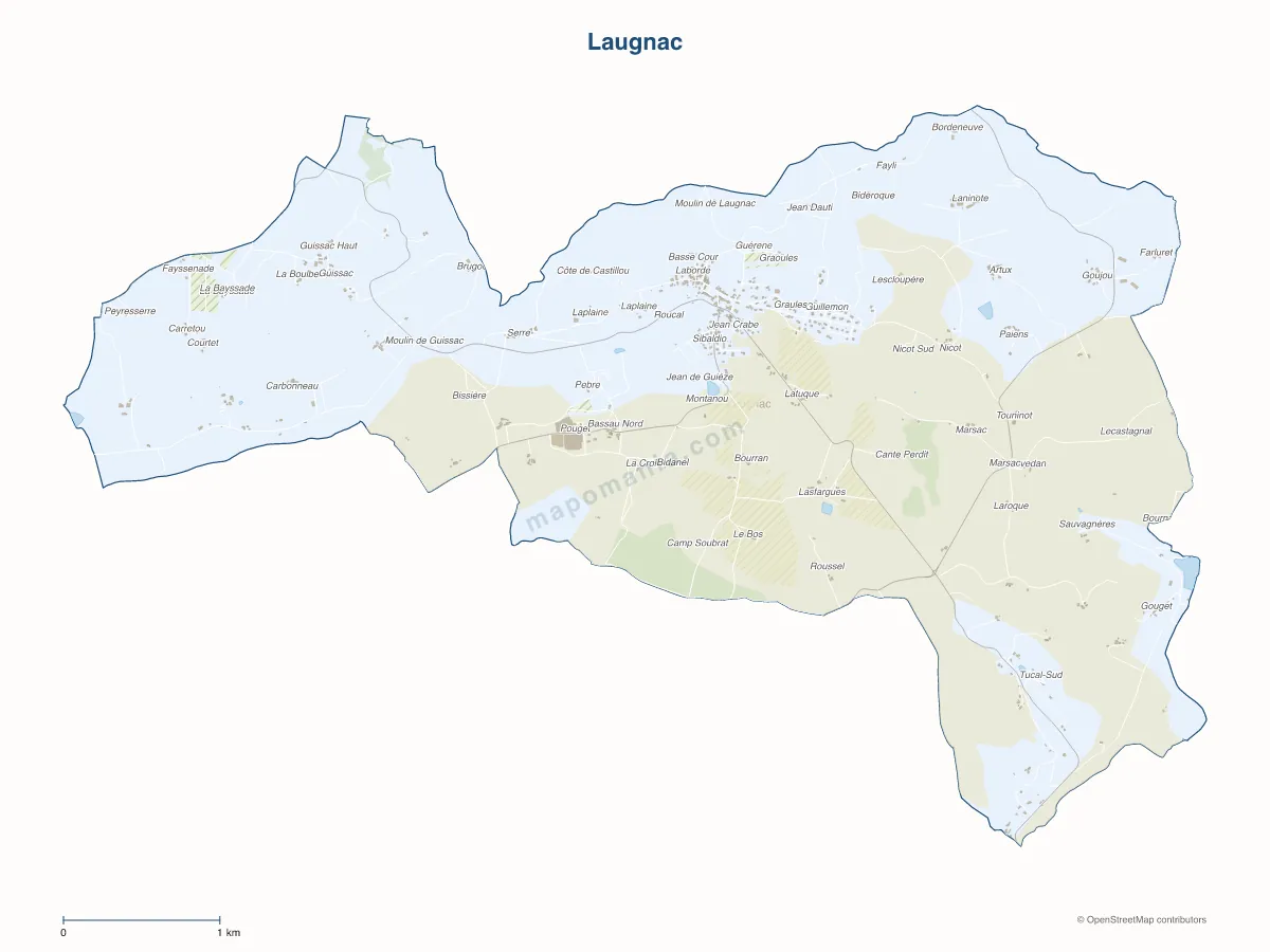 Carte de Laugnac à personnaliser