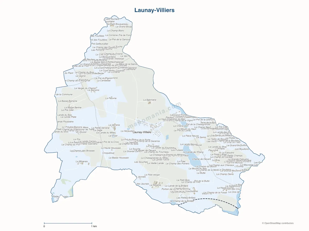 Carte de Launay-Villiers à personnaliser
