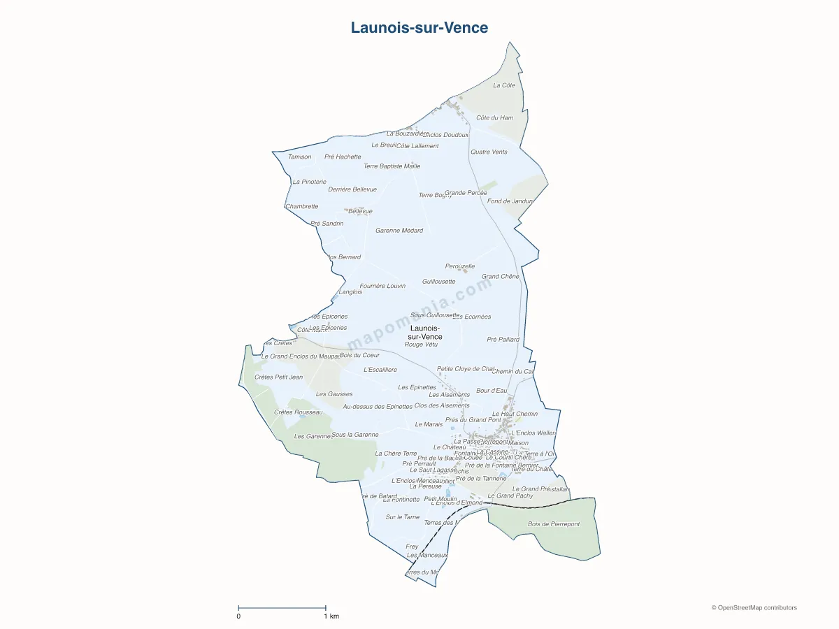Carte de Launois-sur-Vence à personnaliser