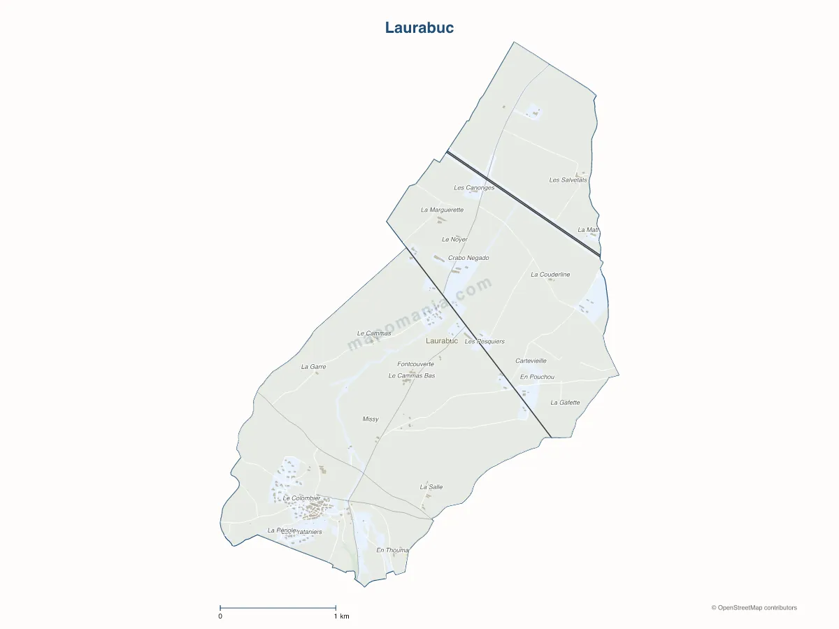 Carte de Laurabuc à personnaliser