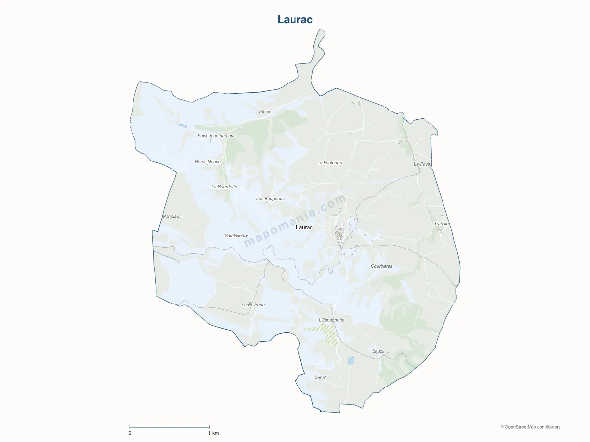 Carte de Laurac à personnaliser