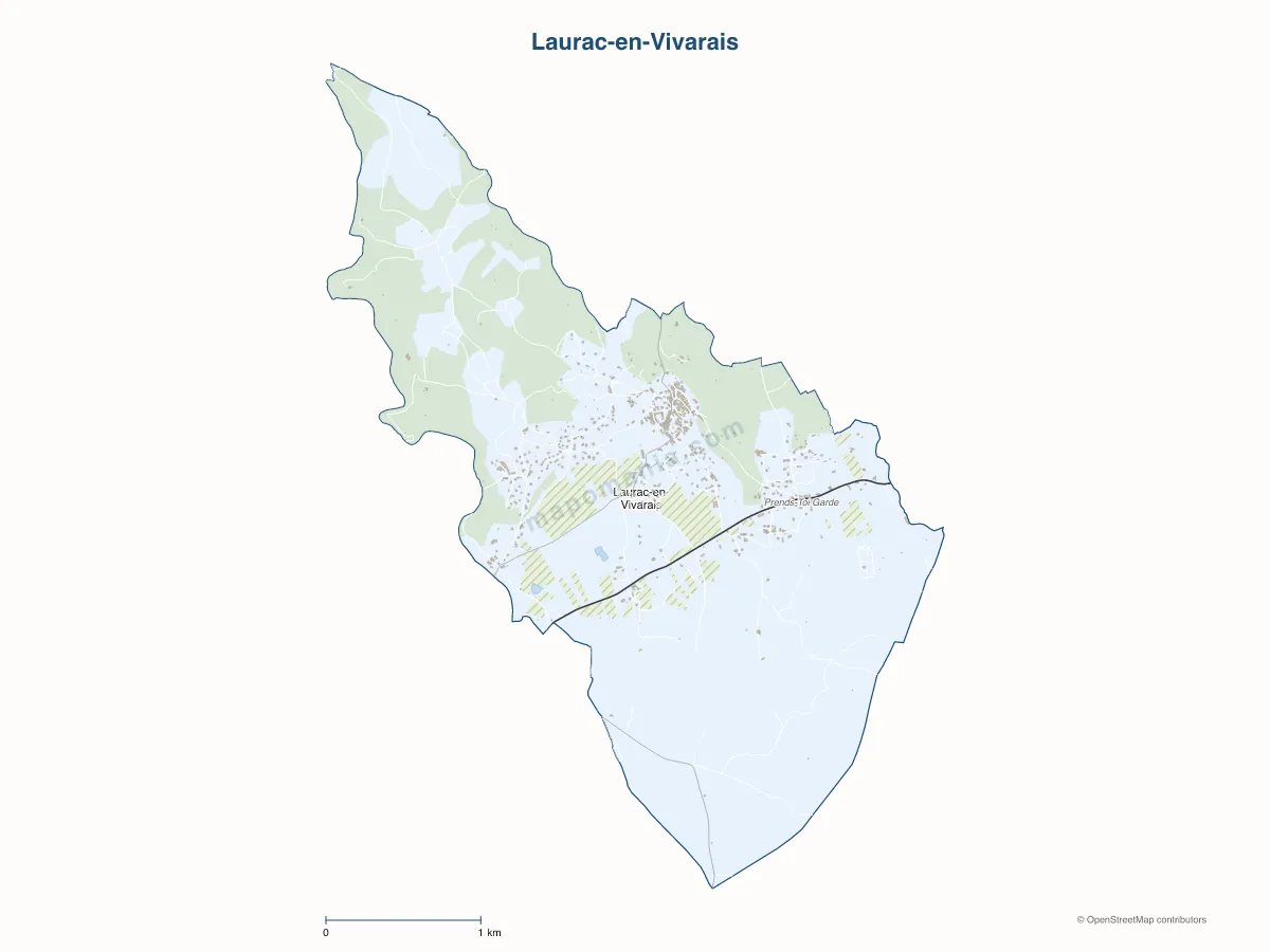 Carte de Laurac-en-Vivarais à personnaliser