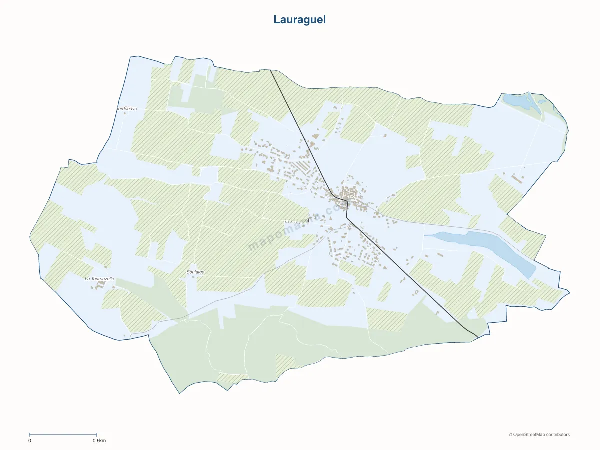 Carte de Lauraguel à personnaliser
