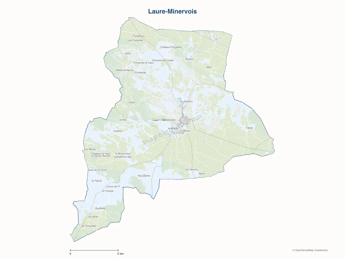 Carte de Laure-Minervois à personnaliser