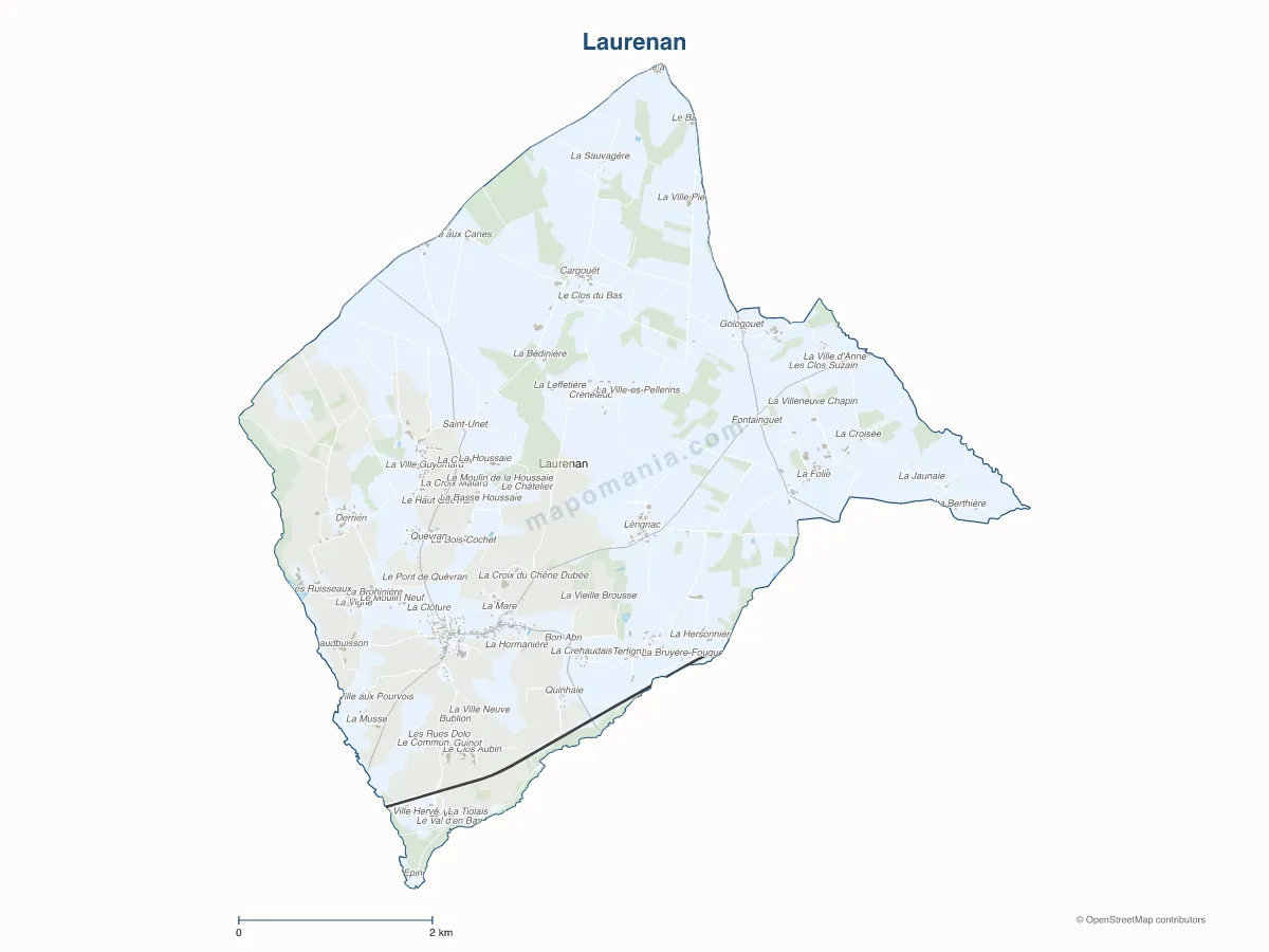 Carte de Laurenan à personnaliser
