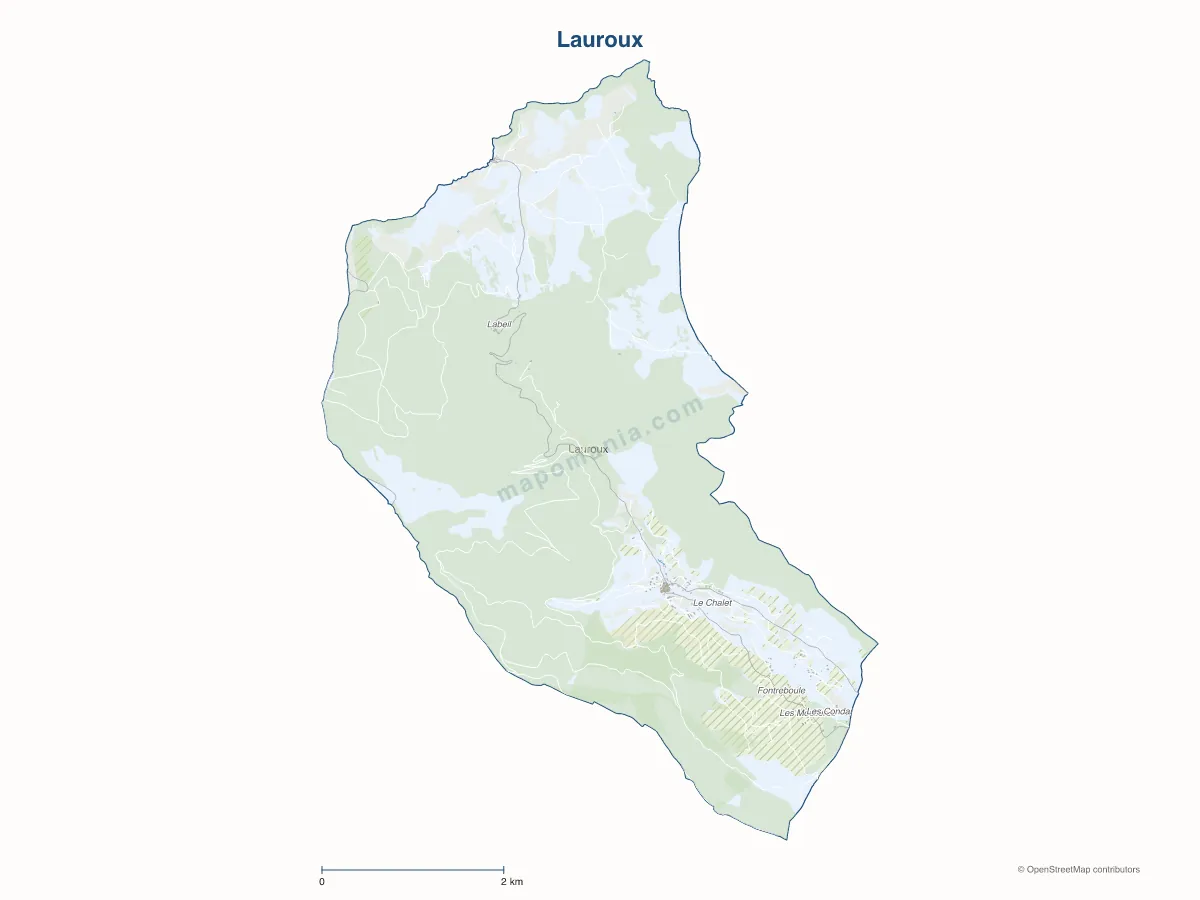 Carte de Lauroux à personnaliser