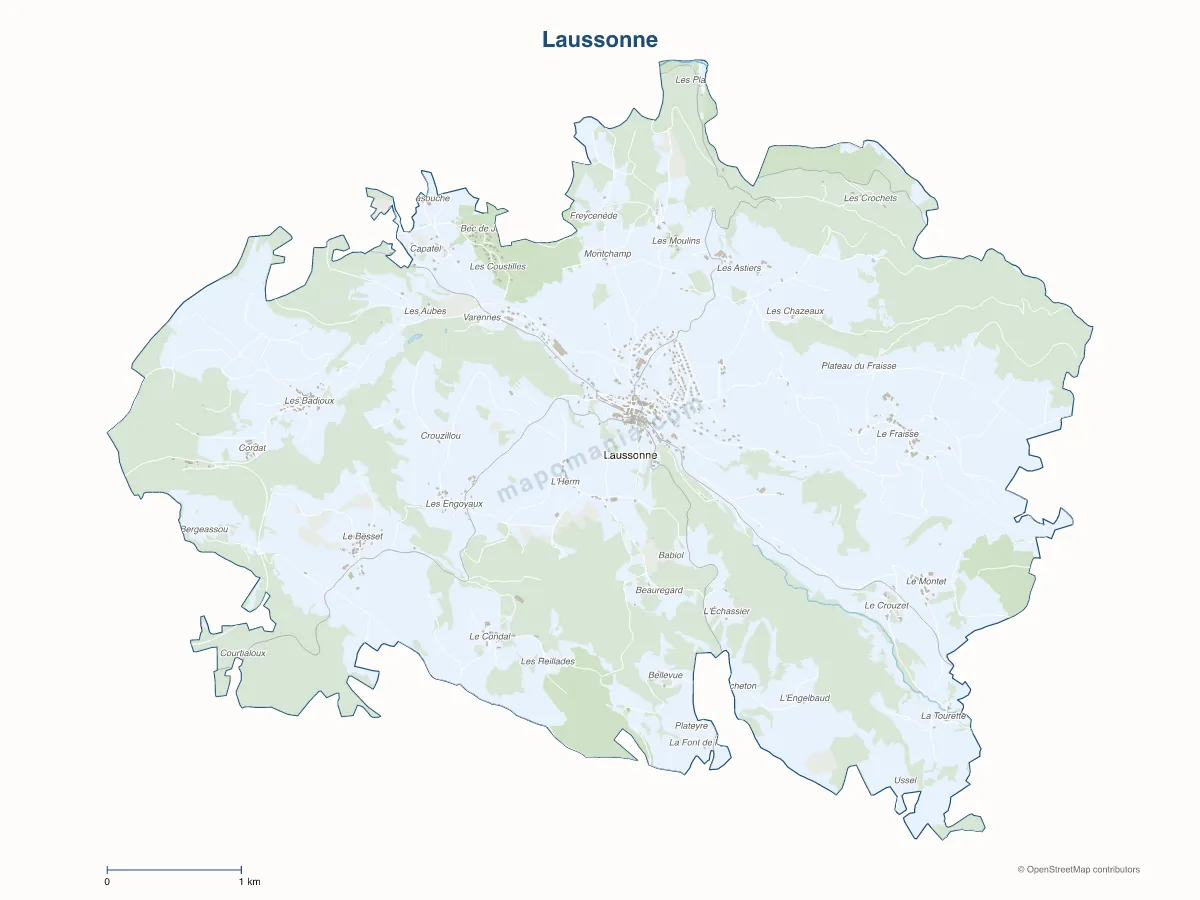 Carte de Laussonne à personnaliser