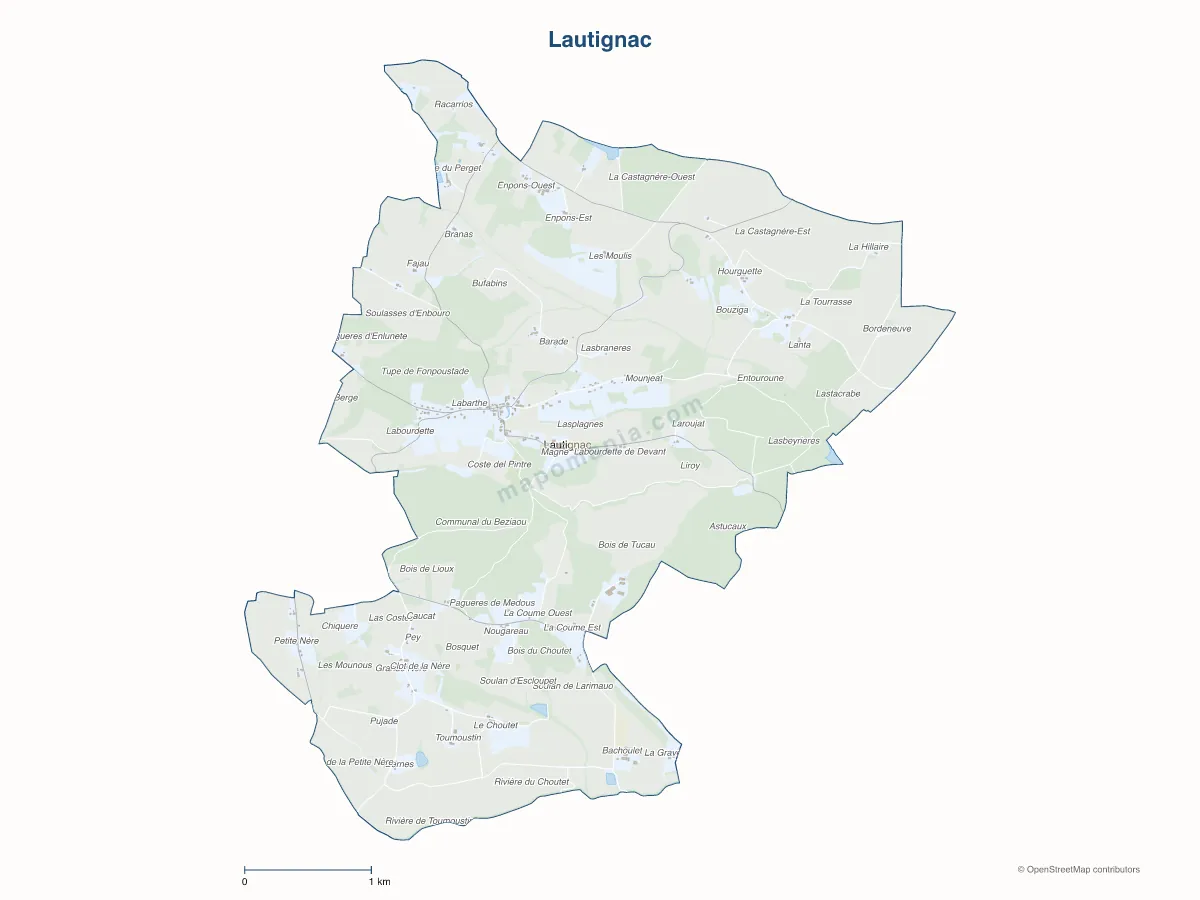 Carte de Lautignac à personnaliser