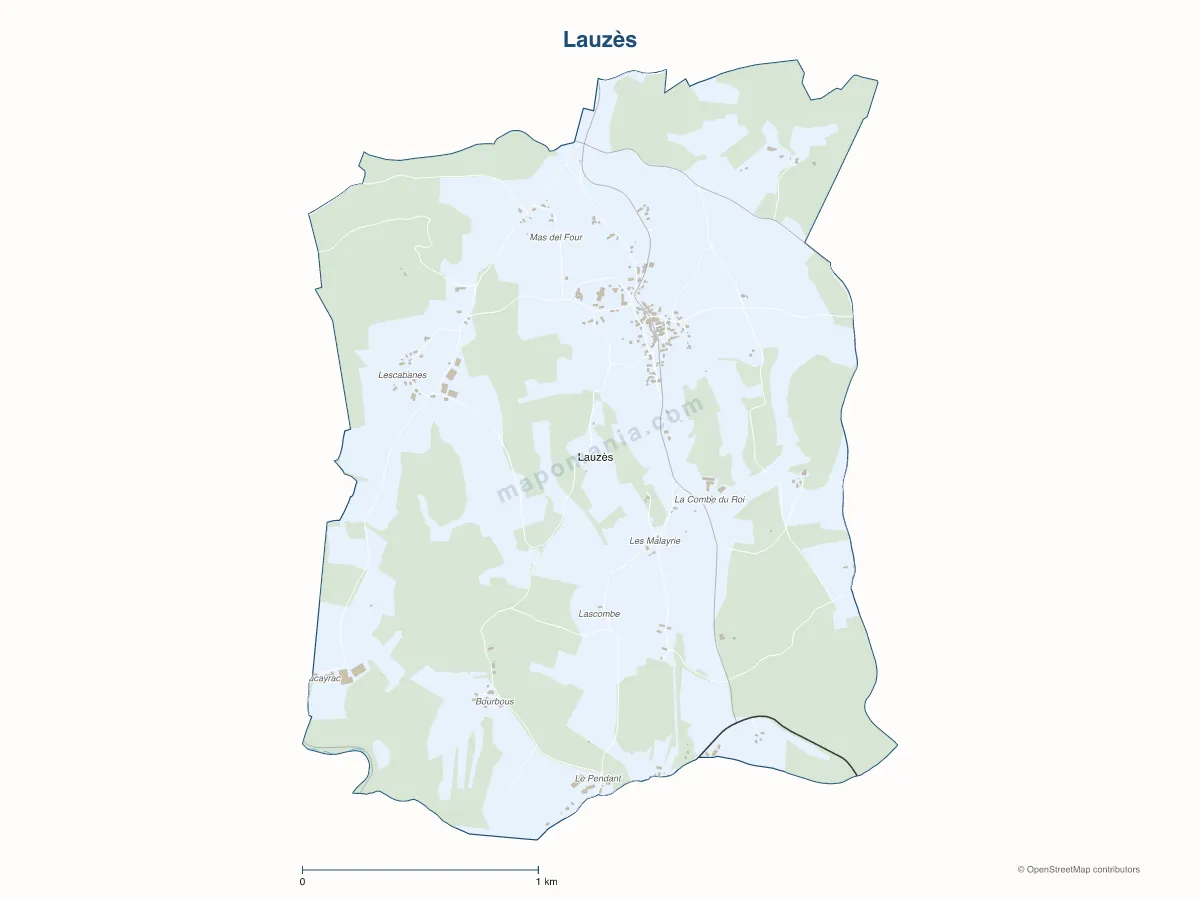 Carte de Lauzès à personnaliser