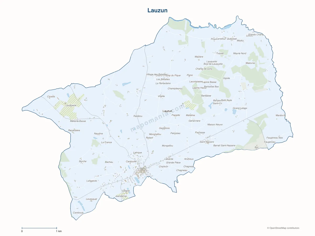 Carte de Lauzun à personnaliser