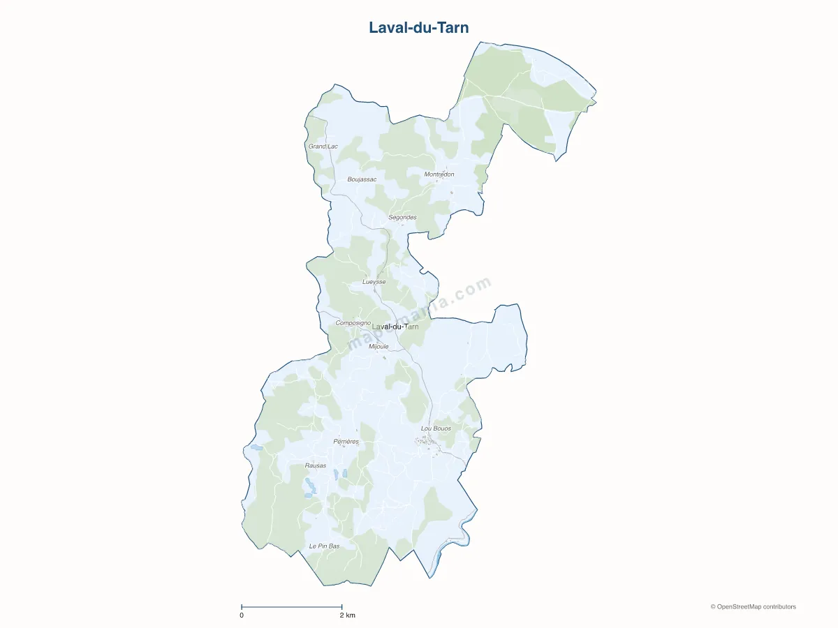 Carte de Laval-du-Tarn à personnaliser
