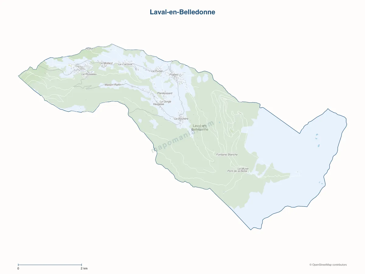 Carte de Laval-en-Belledonne à personnaliser