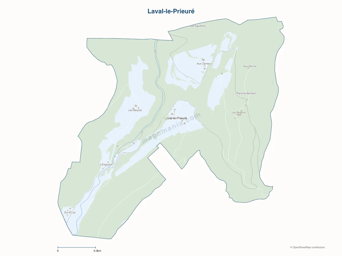 Carte de Laval-le-Prieuré à personnaliser