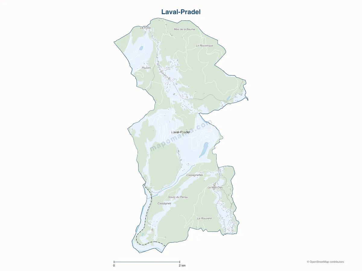 Carte de Laval-Pradel à personnaliser