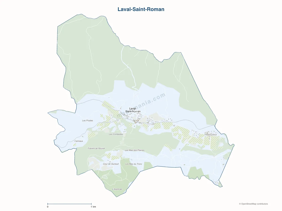 Carte de Laval-Saint-Roman à personnaliser