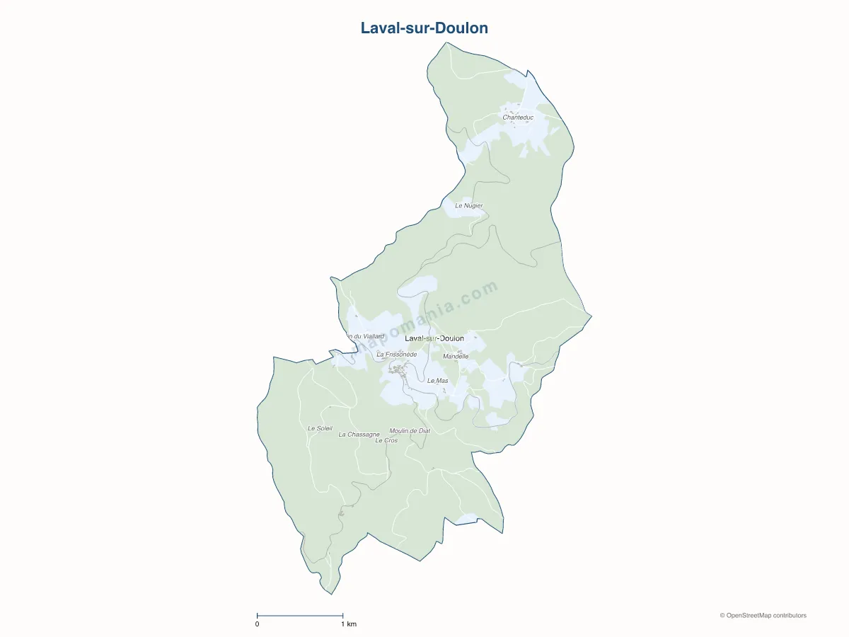 Carte de Laval-sur-Doulon à personnaliser